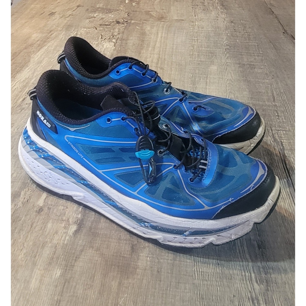 Hoka One One Stinson Lite Mens 10.5 Blue White Running Shoes 30108 026 BLWB